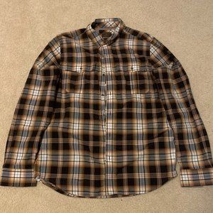 Men's Prana Plaid Long Sleeve Button Down Shirt